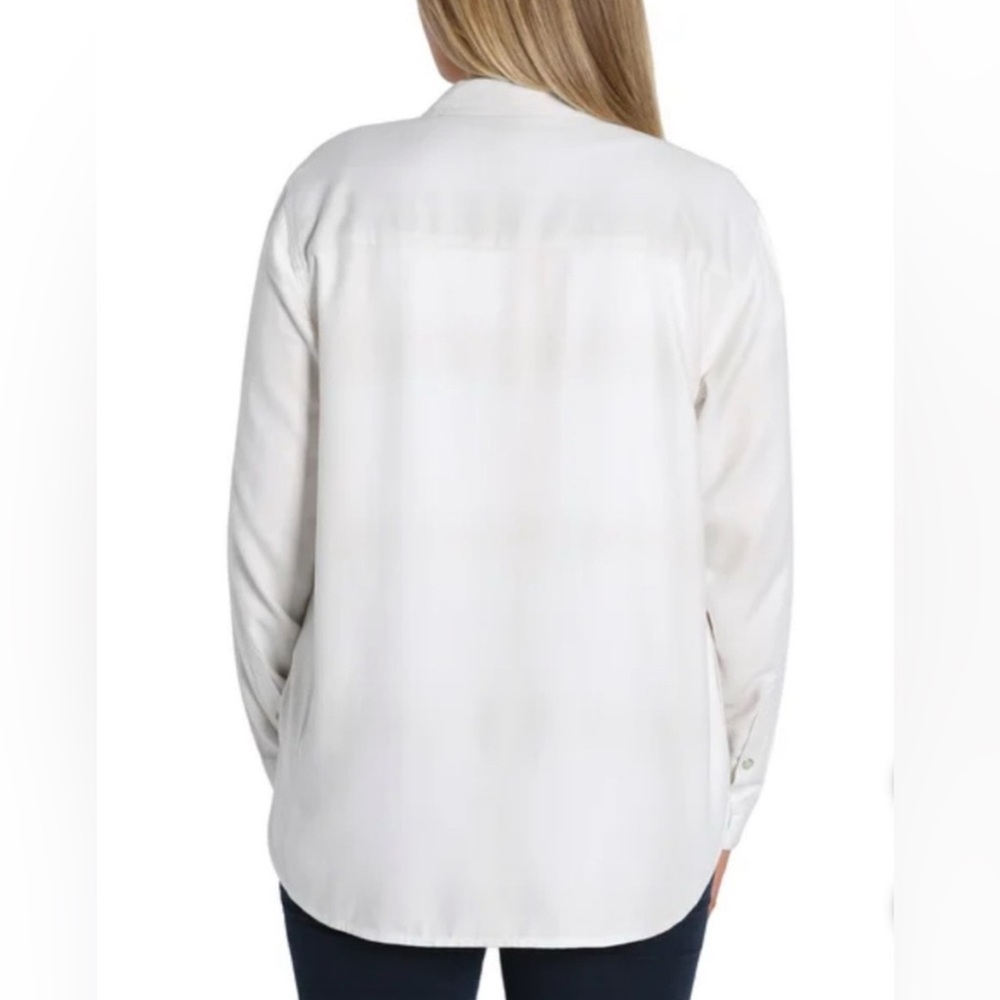 Jachs Girlfriend Women's Cozy snap down Flannel Shirt, Pockets White XL - Picture 2 of 10